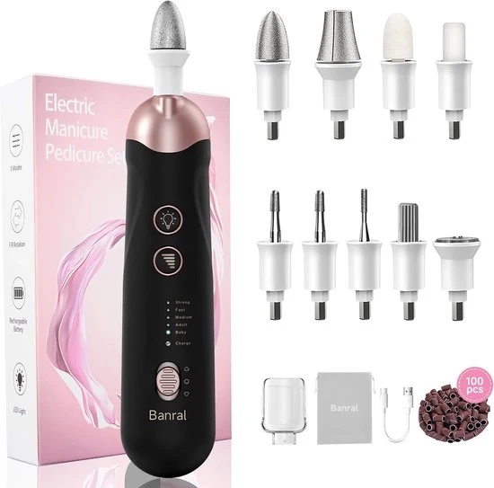 Set per manicure e pedicure senza unghie - 10 pezzi elettrici