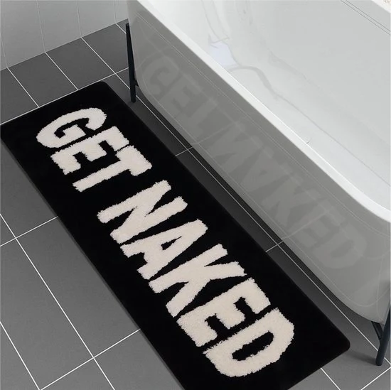 Matte da bagno in cotone - Antiscivolo - morbido e assorbente - 1 pezzo - Nero/Rosso - 45x120 cm