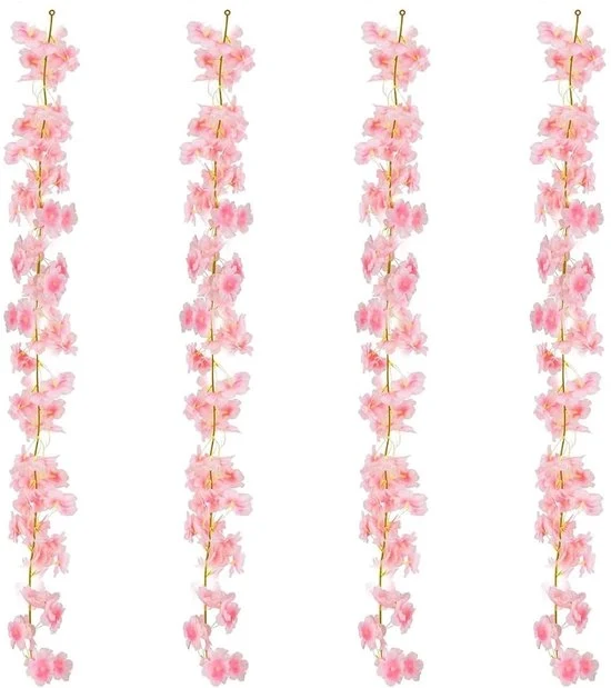Decorazione romantica a forma di mazzolino di fiori di ciliegio - 1 pezzo - 4 x 1,8 m