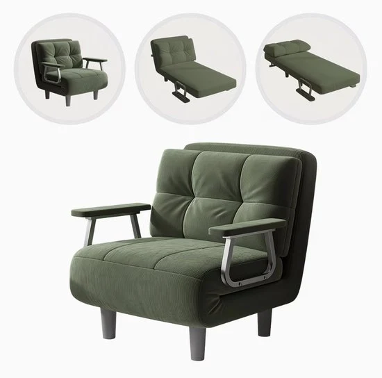 Sedia da Soggiorno pieghevole | Bancopiede in Velluto Corduroy 82x68x65 cm | Con Supporto Cervicale per Maggiore Comodità | Facile da Pulire | Ideale per Salotto e Regalo