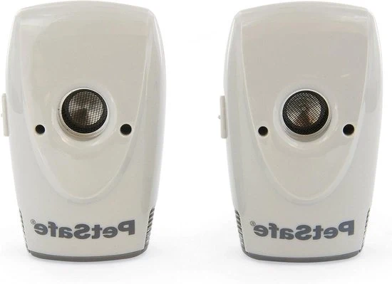 Dispositivo anti abbaiamento per ambienti interni - suono ultrasonico - portata 8 m - batterie 2 x 3 V - confezione da 2 pezzi Dispositivo anti abbaiamento