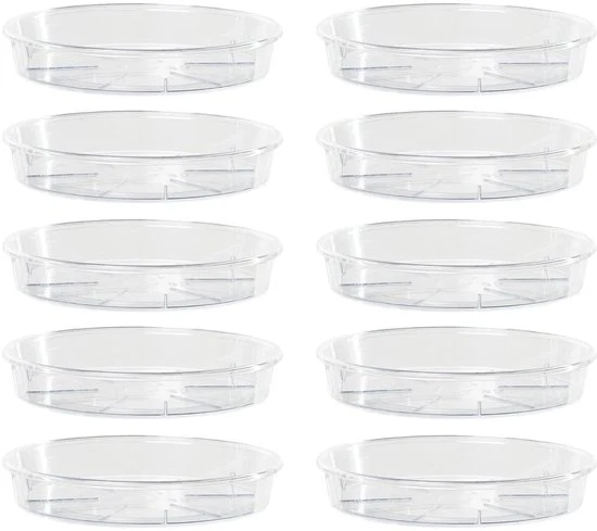 Piatti trasparenti - funzionali e di stile - confezione da 5 o 10 - plastica - diametro 12 o 14 cm