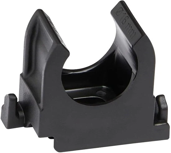 Clip per tubi in plastica - 16 mm - 200 pezzi - Nero