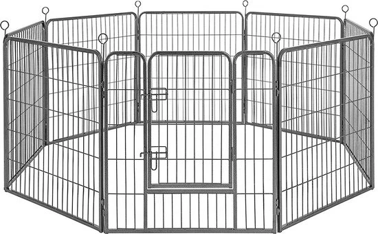 Recinzione per Animali XXL deluxe - Interno e Esterno - Recinzione per Cani, Pollaio, Gattaiolo - Anche per Puppi - Nero - 160x160x80cm
