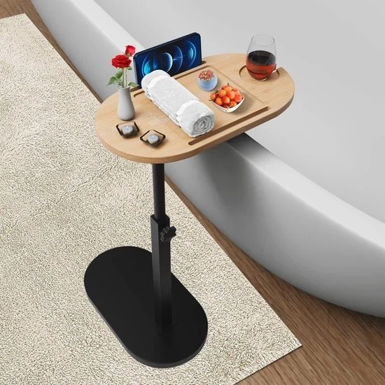 Doccia a bambù con piatto di servizio regolabile - accessori per la doccia