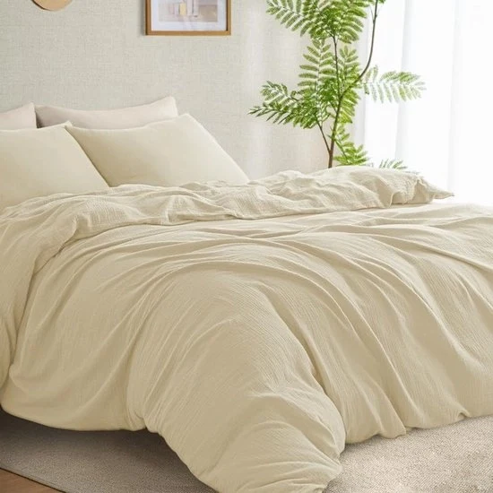 Set di lenzuola in mussola di cotone - Respira e confortevole - 2 pezzi - 100% cotone - 135x200 cm