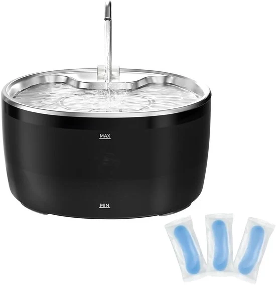 Dispensatore d'acqua in acciaio inossidabile per gatti - 3,2 litri - sostenibile e igienico