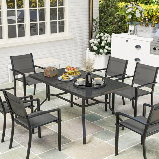 Set di mobili da giardino - Acciaio - Balcone - Reti - Design nero