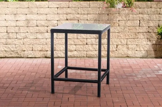 Tavolo da giardino Deluxe - Tavolo per il barbecue - Grigio scuro/Grigio - Tavolo in plastica da giardino - Tavoli da giardino - Tavolo - Tavolo in vetro - 84 x 84 x 110,5 cm