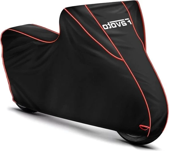 Motorhoodie Acquaparato 300D Oxford per Esterno con Strisce Riflettenti Impermeabile Resistente al Vento Scooterhoodie 265x105x125cm - Rosso Motorhoodie