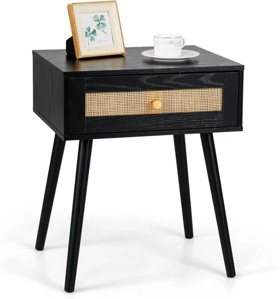 Nottino in Rotano - Carrello di Carico - Gambe in Legno Massello - Stile Bohemien