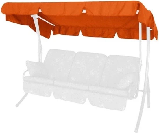 Bancopendio per 3 persone con tettoia solare in terracotta 210 x 145 cm