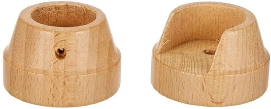 Sostegno per corde di tenda - supporto in legno robusto - set da 2 - naturale
