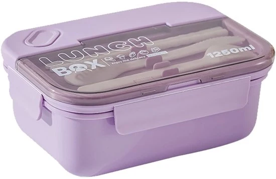 Lunch Box - Blu - 1250 Ml - 3 Compartimenti - Resistenti al Magnetron Bento Box per Bambini e Adulti - Contenitori di Lavoro e Scuola Riciclabili