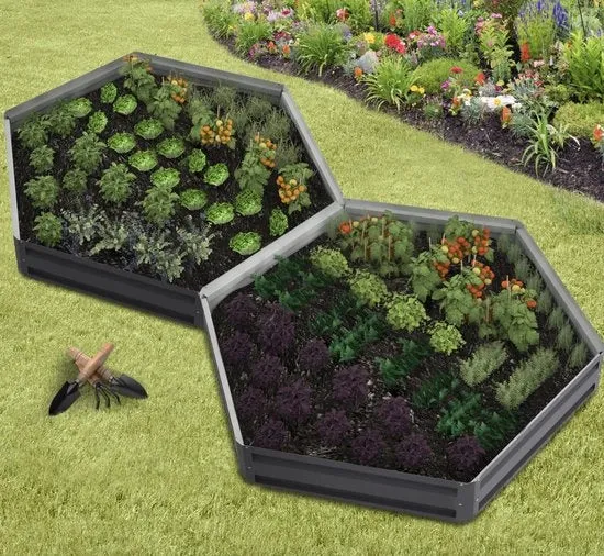 Set di contenitori quadrati per orto 120 cm antracite grigio: set da 2 – alta qualità – materiale duraturo – progetto stile – adatto per uso quotidiano – stile moderno – comfort e funzionalità