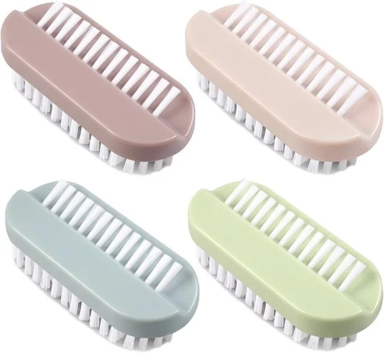 Set di Spazzola per Unghie 4 Pezzi – Spazzola per Unghie a Doppia Faccia – Pulitore per Mani e Unghie con Spazzole Tese e Dure – Strumenti per Manicure e Pedicure