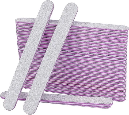 Vernici per unghie 100/180 - Manicure professionale - 50 pezzi - Grigio/porpora - Carta abrasiva