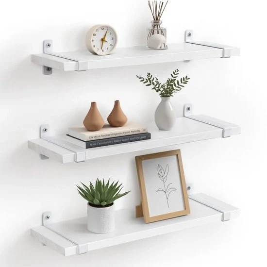 Pannello ligneo rimovibile - spazievendente - set di 3 - bianco - legno massello - 1,5 x 12 x 40 cm