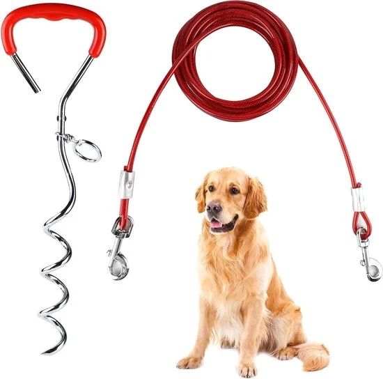 Fermo terreno spirale in acciaio inossidabile 6 m - fissaggio cinturino cane - cortile esterno campeggio parchi