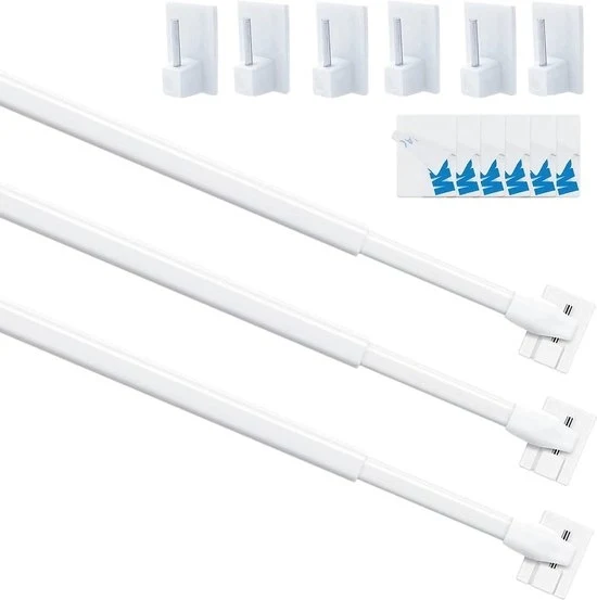 Vetrata con grappoli retrattili - 3 pezzi - Bianco - 40-70 cm