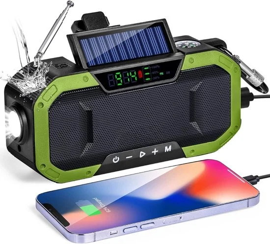 Radio di Emergenza Solare Opwindabile - Radio di Emergenza Opwindabile - Radio Opwindabile - Batteria Portatile Energia Solare