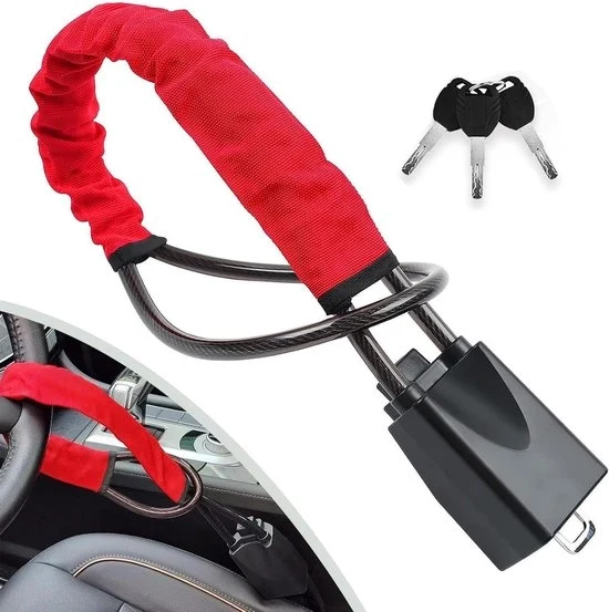 Blocco Cinturone Universale - Altoparlante di Protezione Anti-Furto con 3 Chiavi (Rosso) per Auto Camion Furgone Van