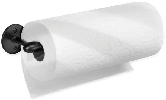 Sostegno per Carta da Cucina - Igiene e Stile - 1 pezzo - Mattoncino Nero - Metallo