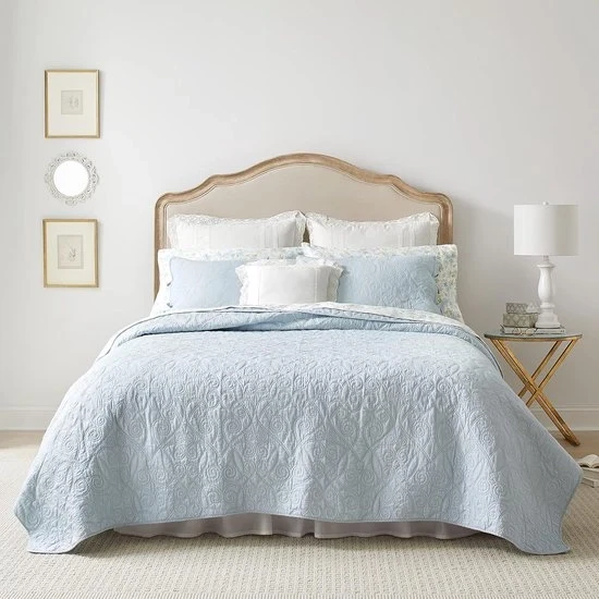 Set di copriletto king size - 100% cotone - 3 pezzi - reversibile - per tutte le stagioni