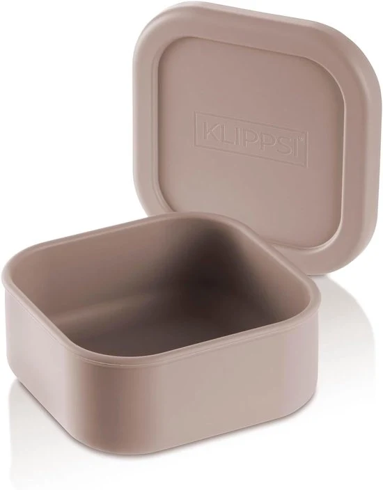 Lunchbox piccolo - contenitore di pane riutilizzabile - 620 ml - beige - platina-siliconen