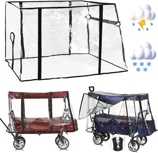 Regenhoes voor bolderkar - universeel - transparant