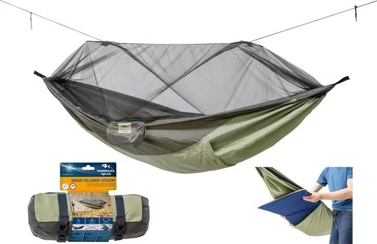 Hangmat Ultra-Ligia con Viaggiatore per Zanzare Termo - Incluso Sacchetto Isomat - Sostegno fino a 200 kg - Hangmat 2 Persone 275 m x 140 m