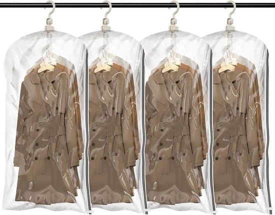 Sacchi di Stoccaggio a Vuoto per Abbigliamento, 4 Pezzi (105×70cm), Sacchi a Vuoto per Giacche, Abbigliamento e Gonne, Soluzione di Risparmio di Spazio per la Cabina Armadio e i Bambini