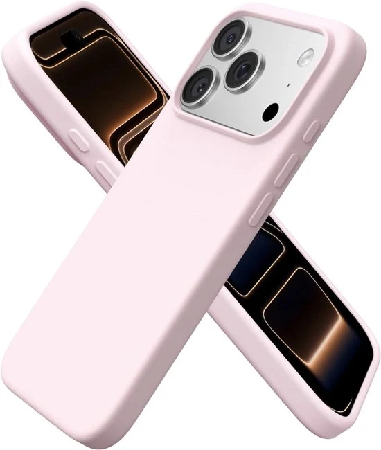 Hoes in Silicone per iPhone 17 Pro 6.3 Pollici (2025) – Sottile, Resistente allo Shock & Resistente alle Scalfature – Silicone Telaiolo morbido – Rosa