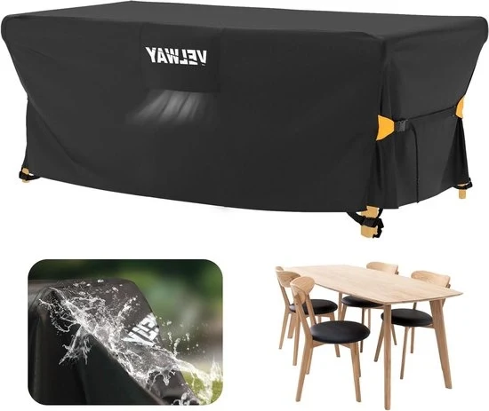 Ottomano acqua resistente per giardino - protettivo e duraturo - 1 pezzo - nero - 170 x 95 x 74 cm