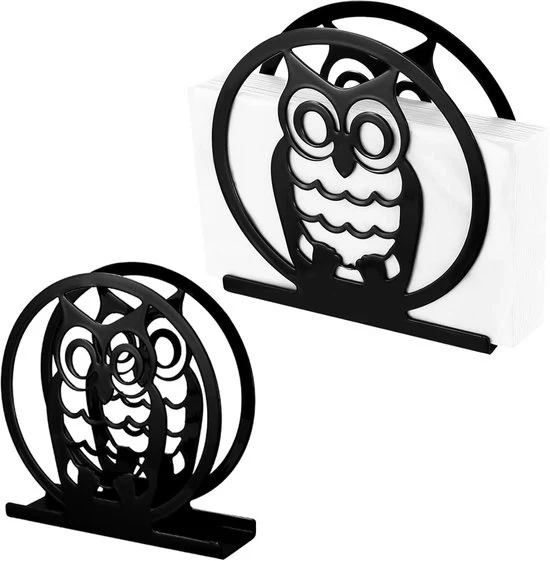 Dispensatore di asciugamani da tavolo - 2 pezzi - metallico - colore nero