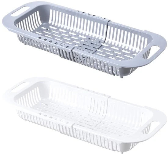 Vergietmand Inclinabile - multifunzionale e pratico - 2 pezzi - bianco e grigio - plastica