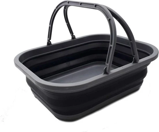 Badia portatile pieghevole - risparmio di spazio - 12 litri - grigio/nero