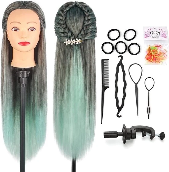 Capelli Finte per Pratica della Parruccia - Capo di Pratica con Capelli Finti - Capo di Pratica con Capelli Realistici - Capelli Reali - Capo di Pratica
