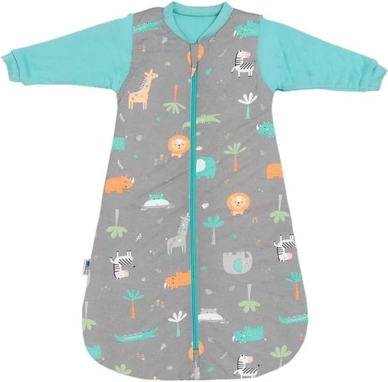 Zak da letto per bambini invernale 70 cm safari con maniche 35 TOG cotone - per bambini sacco da letto idrorepellente