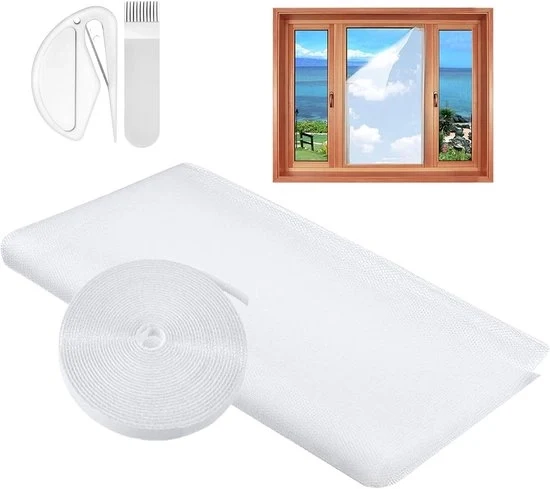 Insectengaas Autoadesivo - Rete Antizanzare per Finestre - 1 pezzo - Bianco - 150 x 180 cm