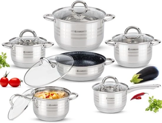 Set di Pannini Induttivi - 12 pezzi - Acciaio Inossidabile