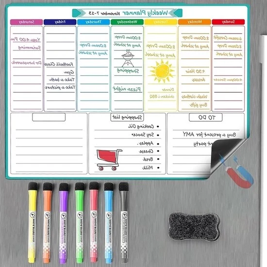 Weekplanner Magnetico - Riscrivibile - 42 x 29,7 cm