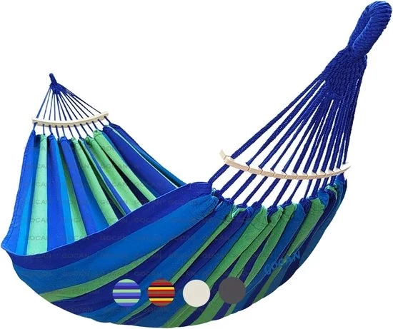 Hangmat per 2 persone 220 x 160 cm lunghezza totale 330 cm capacità di carico 300 kg hangmat di canapa in cotone per giardino interni bambini balcone rosso con asta di sospensione rimovibile