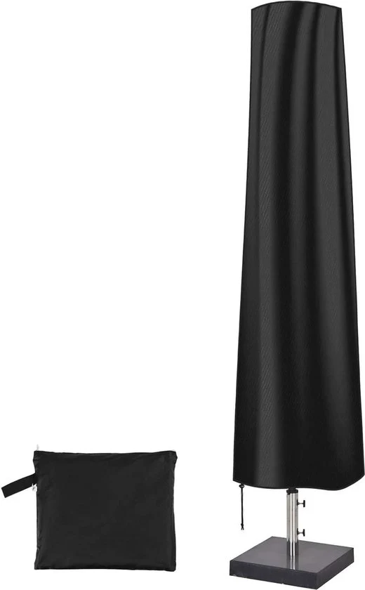 Cappotto per ombrellone acqua e polvere resistente, UV-stabile, con tasca di stoccaggio - 190 x 30 x 50 cm - nero