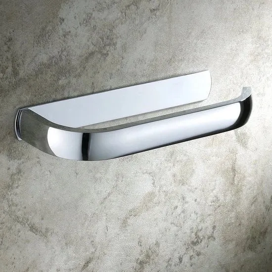 Supporto per carta igienica da parete moderno in ottone - accessorio da bagno - 1 pezzo - cromato