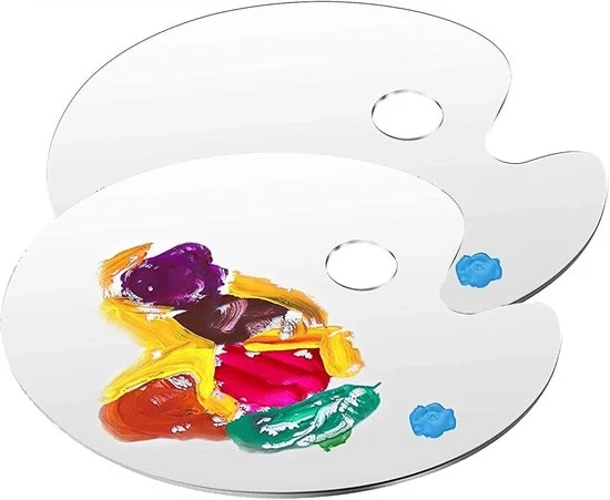 Palette di vernice acrilica - grande formato - ovale chiaro - non adesivo