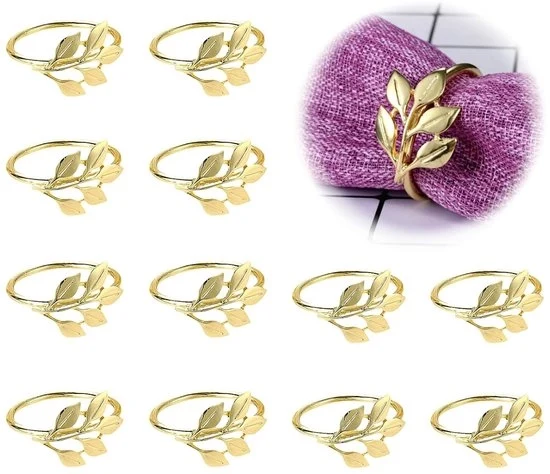 Servetringhe in Oro - Accessori Eleganti per la Tavola da Festa - Set da 13 Unità