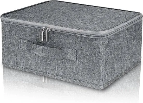 Cassetta di archiviazione pieghevole - Soluzione di archiviazione perfetta - 2 pezzi - Grigio - 30 x 20 x 14 cm