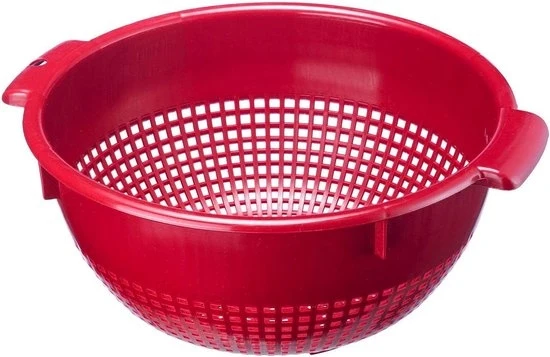 Vergiet in plastica con maniglie - comodo da utilizzare - rosso