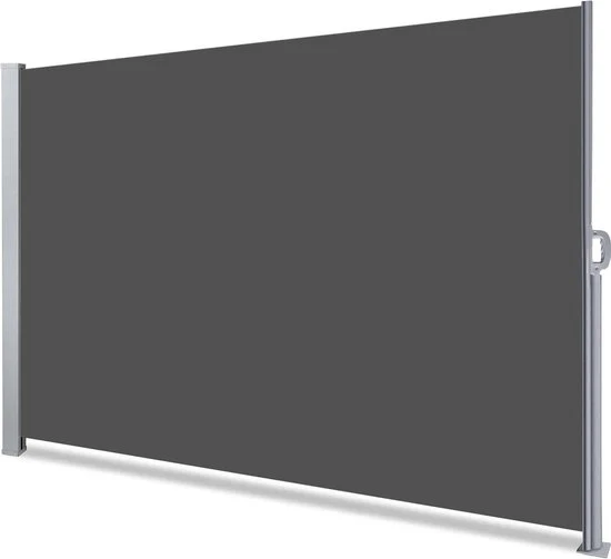 Scheletro di protezione per balcone giardino e terrazza - protezione da vento e acqua - ombreggiamento 140 x 300 cm - schermo di protezione a rullo in grigio